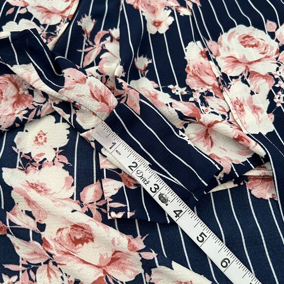 Monteau Striped Floral Skirt-Overlay Sleeveless Jumpsuit Romper 2X - Picture 6 of 9